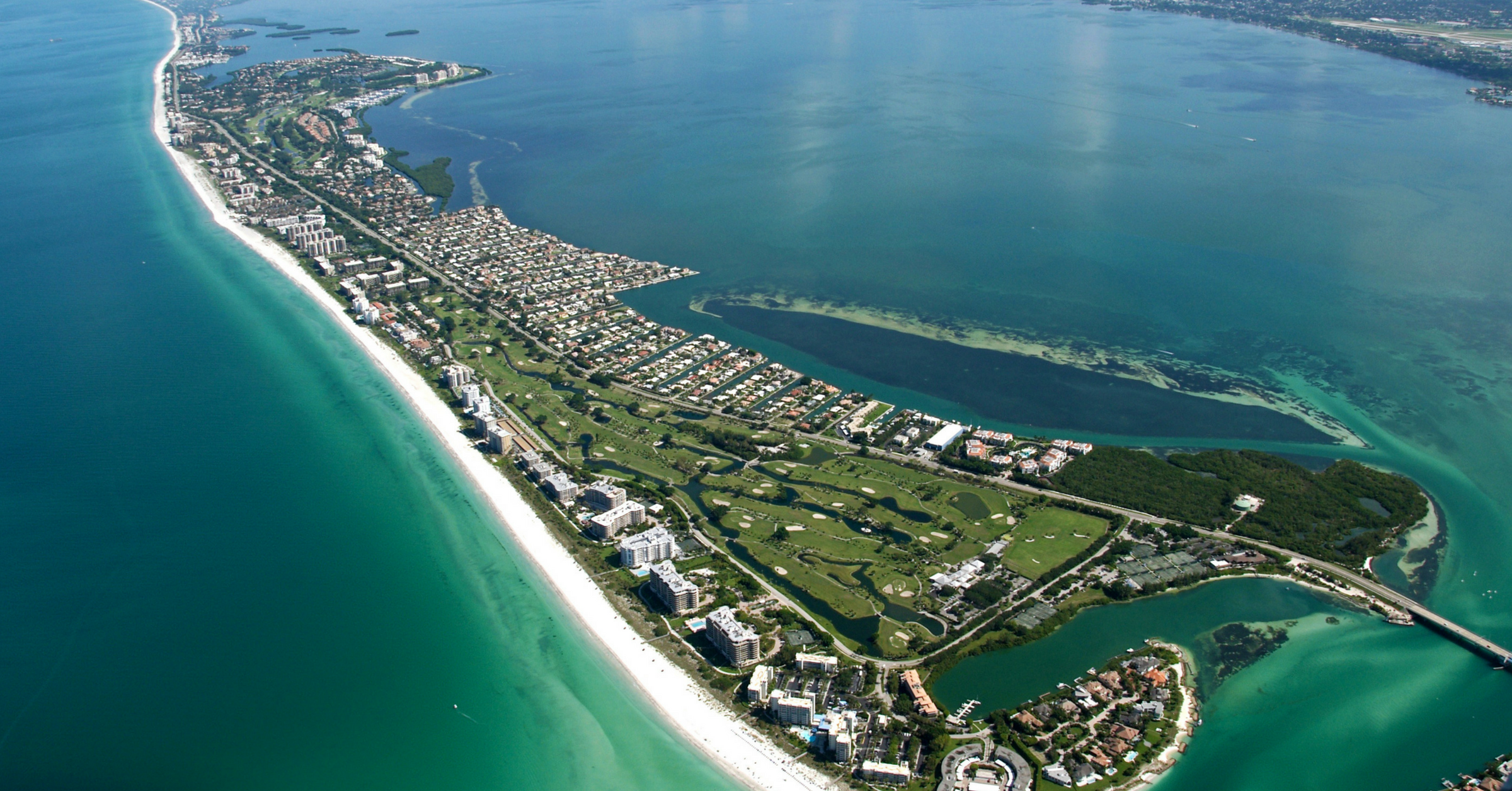 Luxury beachfront condominium building on Longboat Key, FL